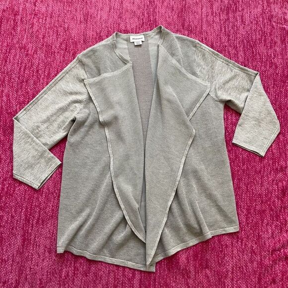 Stitchcount Open Draped Front Lightweight Cardigan Sweater Gray Size XL - Picture 9 of 10